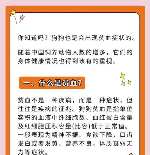 狗重度贫血的症状（了解狗贫血的常见症状及其影响）