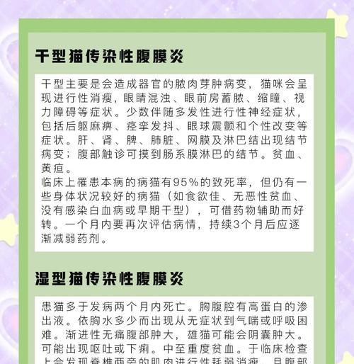 哪些猫的病会传染给人？（揭开猫与人之间疾病传播的秘密）